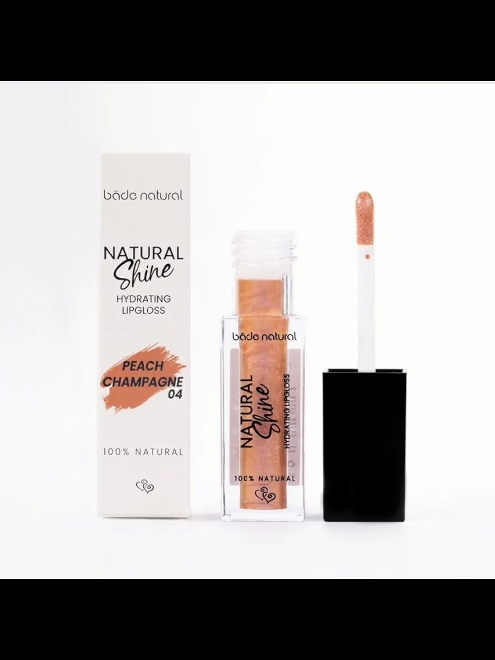💄 Bade Natural Moisturizing Lip Gloss Peach Champagne 04 – Soft Shine Finish